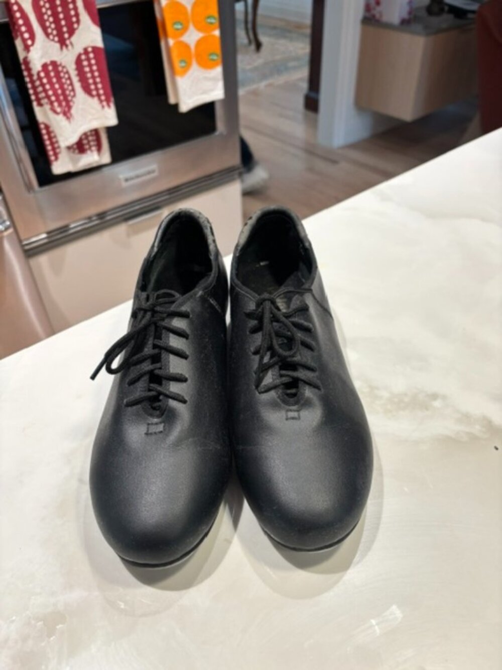 Black Leather Balera Oxford Tap Dance Shoes - Size 9